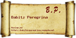 Babitz Peregrina névjegykártya